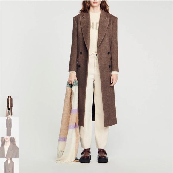 SANDRO LONG-SLEEVED BUTTON COAT  $820.00 - Picture 1 of 16